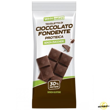 Why Nature Tavoletta di Cioccolato Fondente Proteica - 70 gr BARRETTE ENERGETICHE