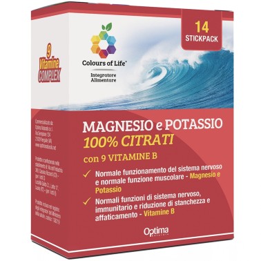Optima Magnesio e Potassio 100% Citrati con Vitamine B - 14 stickpack SALI MINERALI