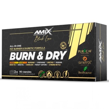 Amix Black Line Burn & Dry - 90 caps BRUCIA GRASSI TERMOGENICI