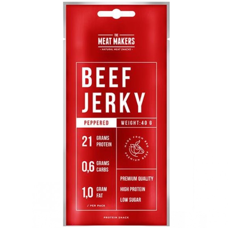 Pronutrition The Meat Makers Beef Jerky Peppered - 40 gr AVENE - ALIMENTI PROTEICI