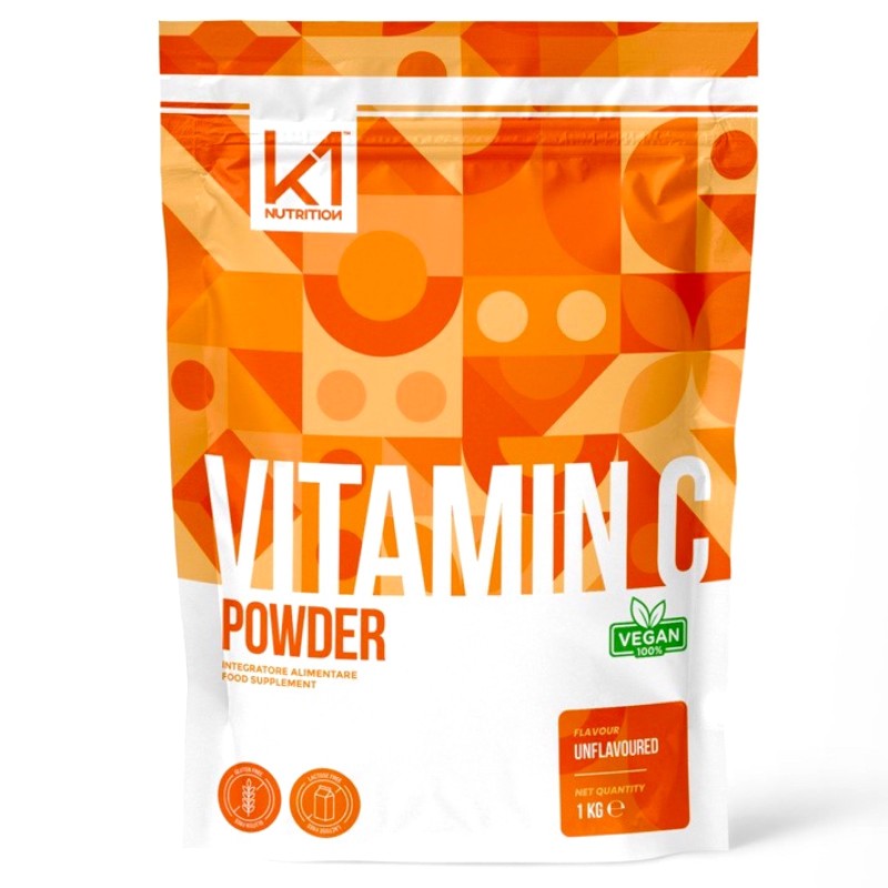 K1 Nutrition VITAMIN C 1 kg 1000 gr Vitamina C in Polvere E300 Acido Ascorbico VITAMINE