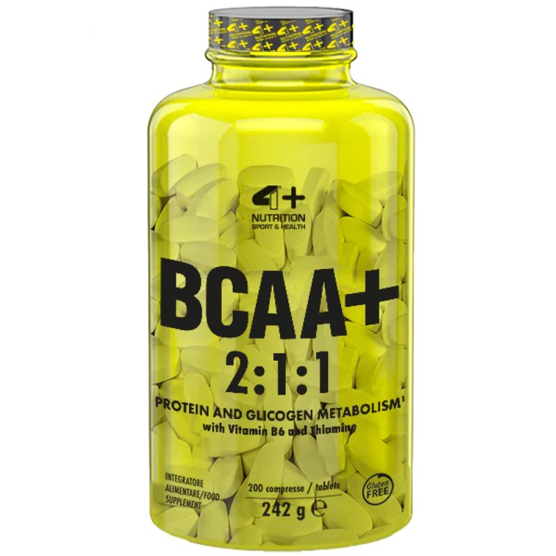 4+ Nutrition Bcaa+ 2:1:1 AjiPure® - 200 cpr AMINOACIDI BCAA