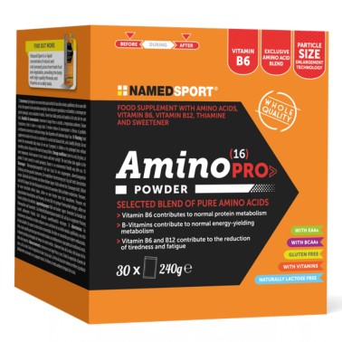 Named Sport Amino (16) Pro Powder - 30 bustine da 8 gr AMINOACIDI COMPLETI / ESSENZIALI