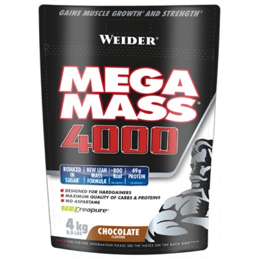 Weider Mega Mass 4000 - 4 Kg GAINERS AUMENTO MASSA