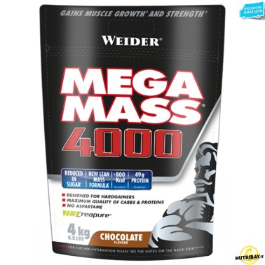 Weider Mega Mass 4000 - 4 Kg GAINERS AUMENTO MASSA