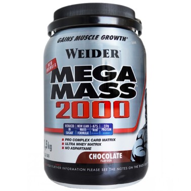 Weider Mega Mass 2000 - 1,5 Kg GAINERS AUMENTO MASSA