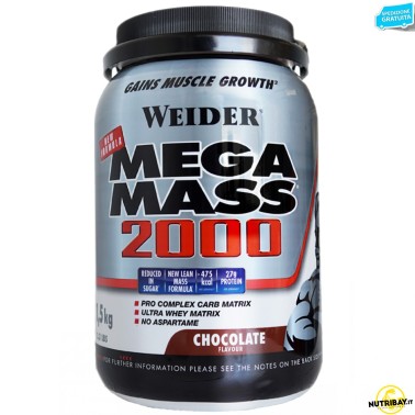 Weider Mega Mass 2000 - 1,5 Kg GAINERS AUMENTO MASSA