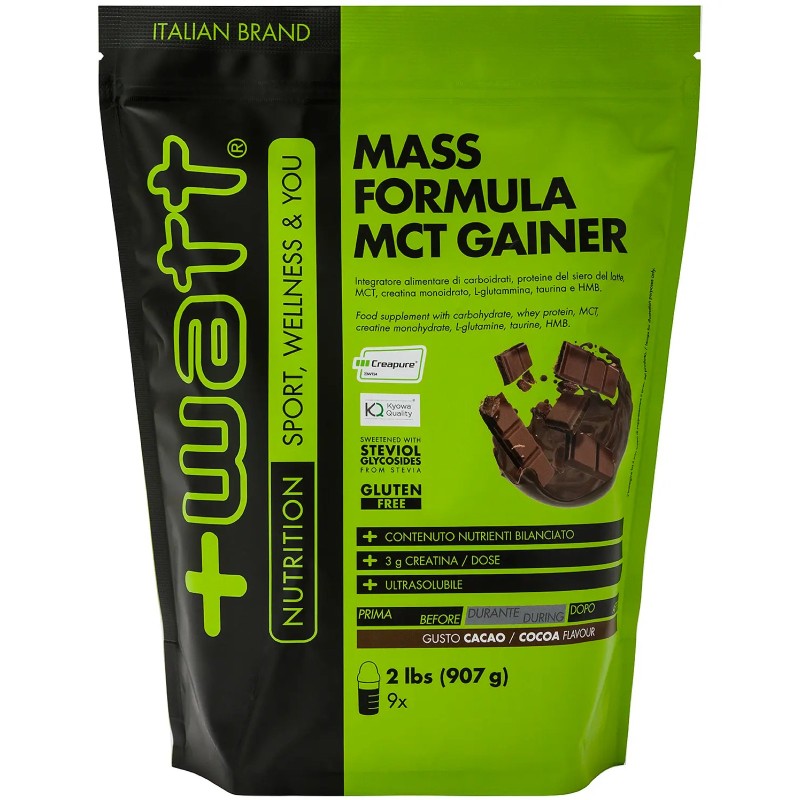 +WATT MASS FORMULA gainer di Proteine Latte Creatina Vitamine Glutammina e BCAA GAINERS AUMENTO MASSA