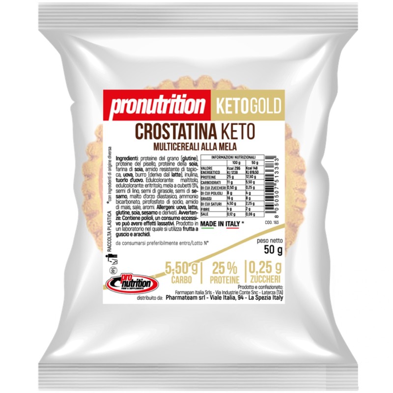 Pronutrition Crostatina Keto Multicereali Alla Mela - 1 crostata da 50 gr AVENE - ALIMENTI PROTEICI