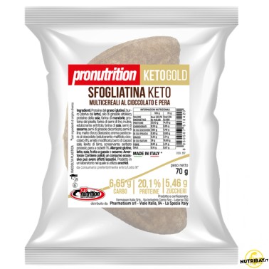 Pronutrition Sfogliatina Keto Multicereali Cioccolato e Pera - 1 sfogliata da 70 gr AVENE - ALIMENTI PROTEICI