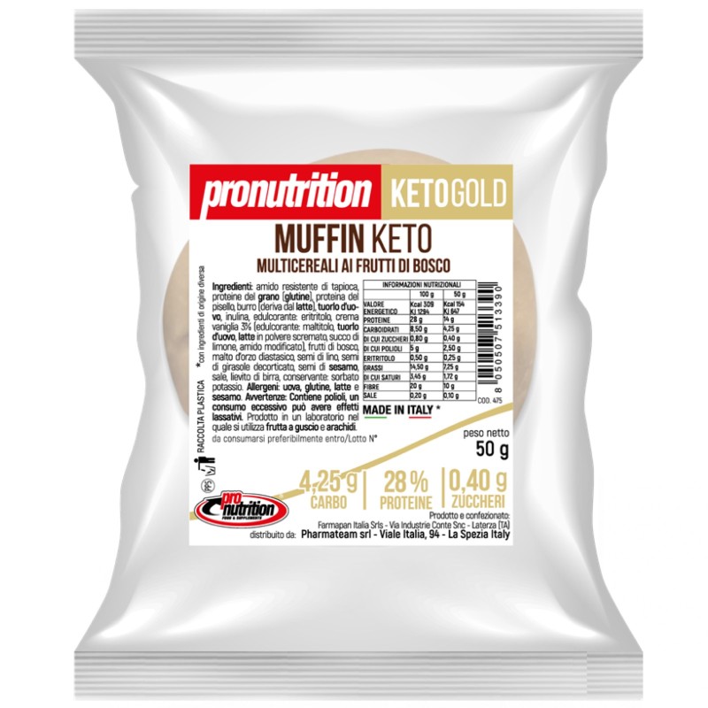 Pronutrition Muffin Keto Multicereali Ai Frutti di Bosco - 1 muffin da 50 gr AVENE - ALIMENTI PROTEICI