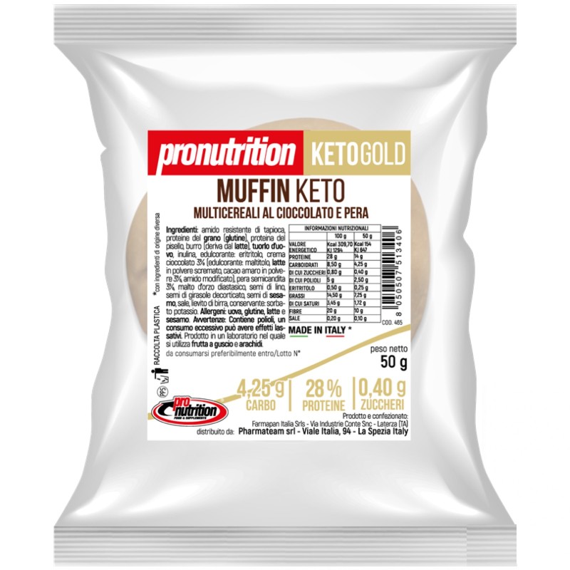 Pronutrition Muffin Keto Multicereali Al Cioccolato e Pera - 1 muffin da 50 gr AVENE - ALIMENTI PROTEICI