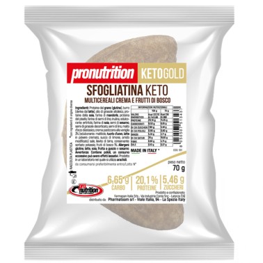 Pronutrition Sfogliatina Keto Multicereali Crema e Frutti di Bosco - 1 sfogliata da 70 gr AVENE - ALIMENTI PROTEICI