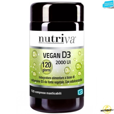 Nutriva Vegan D3 2000 UI - 120 cpr masticabili VITAMINE