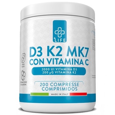 +Life D3 K2 MK7 Con Vitamina C - 200 cpr VITAMINE