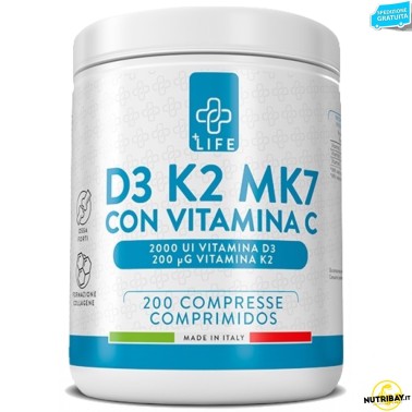+Life D3 K2 MK7 Con Vitamina C - 200 cpr VITAMINE