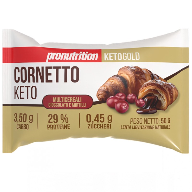 Pronutrition Cornetto Keto Multicereali Cioccolato e Mirtilli - 1 cornetto da 50 gr AVENE - ALIMENTI PROTEICI