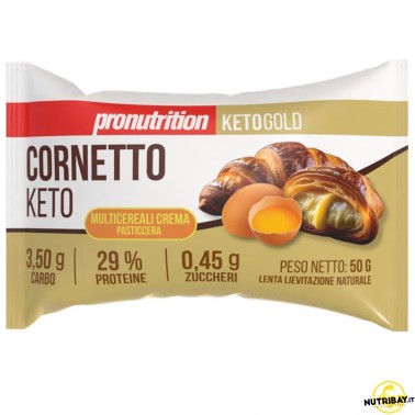 Pronutrition Cornetto Keto Multicereali Crema Pasticcera - 1 cornetto da 50 gr AVENE - ALIMENTI PROTEICI
