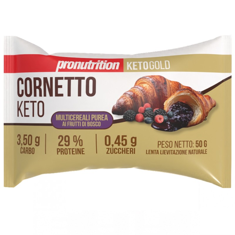 Pronutrition Cornetto Keto Multicereali Purea ai Frutti di Bosco - 1 cornetto da 50 gr AVENE - ALIMENTI PROTEICI