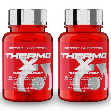 SCITEC THERMO X 200 cps.(100x2) Termogenico Dimagrante con Carnitina e Tirosina BRUCIA GRASSI TERMOGENICI