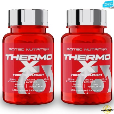 SCITEC THERMO X 200 cps.(100x2) Termogenico Dimagrante con Carnitina e Tirosina BRUCIA GRASSI TERMOGENICI
