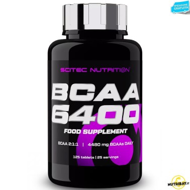 SCITEC NUTRITION BCAA 6400 Aminoacidi Ramificati 125 cpr. da 1 gr. AMINOACIDI BCAA