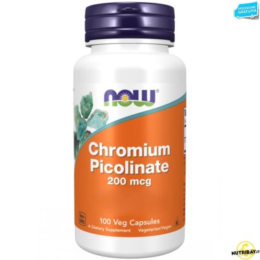 Now Foods Chromium Picolinate 200 mcg - 100 caps BRUCIA GRASSI TERMOGENICI