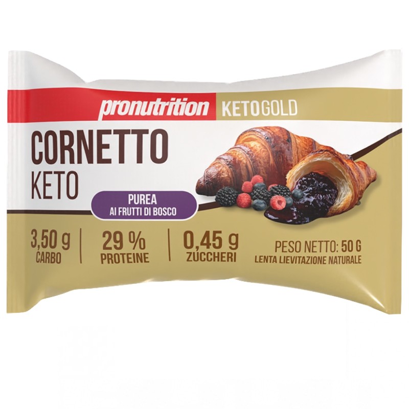 Pronutrition Cornetto Keto Purea ai Frutti di Bosco - 1 cornetto da 50 gr AVENE - ALIMENTI PROTEICI