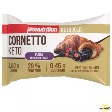Pronutrition Cornetto Keto Purea ai Frutti di Bosco - 1 cornetto da 50 gr AVENE - ALIMENTI PROTEICI