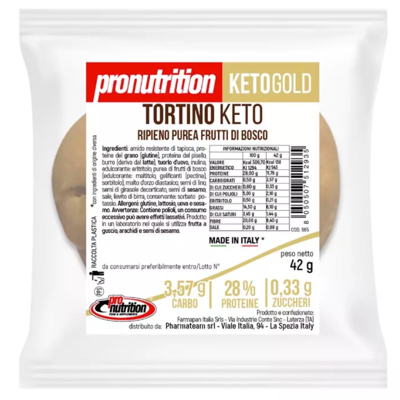 Pronutrition Tortino Keto Frutti di Bosco - 1 tortino da 42 gr AVENE - ALIMENTI PROTEICI