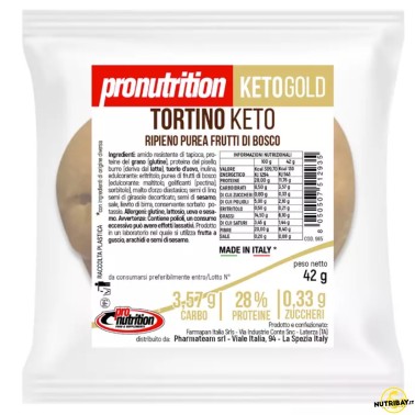Pronutrition Tortino Keto Frutti di Bosco - 1 tortino da 42 gr AVENE - ALIMENTI PROTEICI