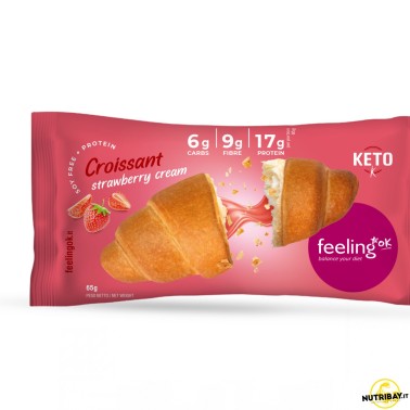 Feeling Ok Croissant Ripieno Crema Alla Fragola +Protein - 65 gr AVENE - ALIMENTI PROTEICI