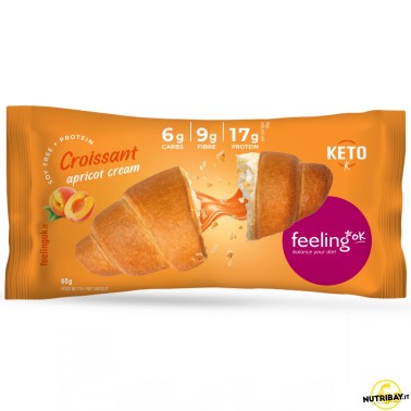 Feeling Ok Croissant Ripieno Crema Albicocca +Protein - 65 gr AVENE - ALIMENTI PROTEICI