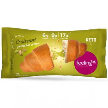 Feeling Ok Croissant Ripieno Crema al Pistacchio +Protein - 65 gr AVENE - ALIMENTI PROTEICI