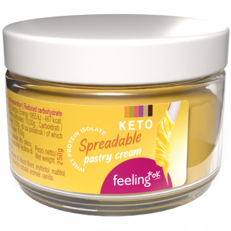 Feeling Ok Crema Spalmabile Keto alla Crema Pasticcera - 250 gr AVENE - ALIMENTI PROTEICI