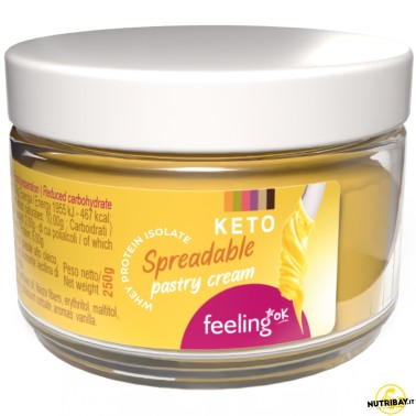 Feeling Ok Crema Spalmabile Keto alla Crema Pasticcera - 250 gr AVENE - ALIMENTI PROTEICI