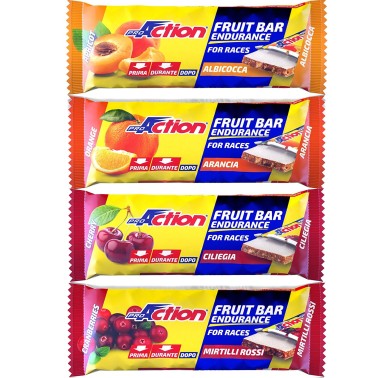 Proaction Fruit Bar Endurance 24 Barrette Energetiche da 40 grammi Carboidrati BARRETTE ENERGETICHE