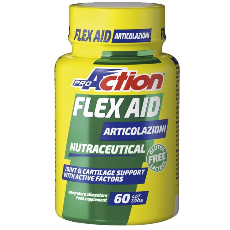 Proaction Flex Aid 60 cpr. Glucosamina Condroitina MSM e Acido Ialuronico BENESSERE ARTICOLAZIONI