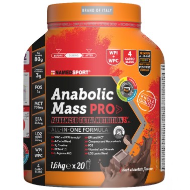Named Sport Anabolic Mass Pro 1,6 kg Mass gainer Avanzato Completo GAINERS AUMENTO MASSA