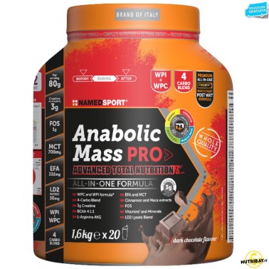 Named Sport Anabolic Mass Pro 1,6 kg Mass gainer Avanzato Completo GAINERS AUMENTO MASSA