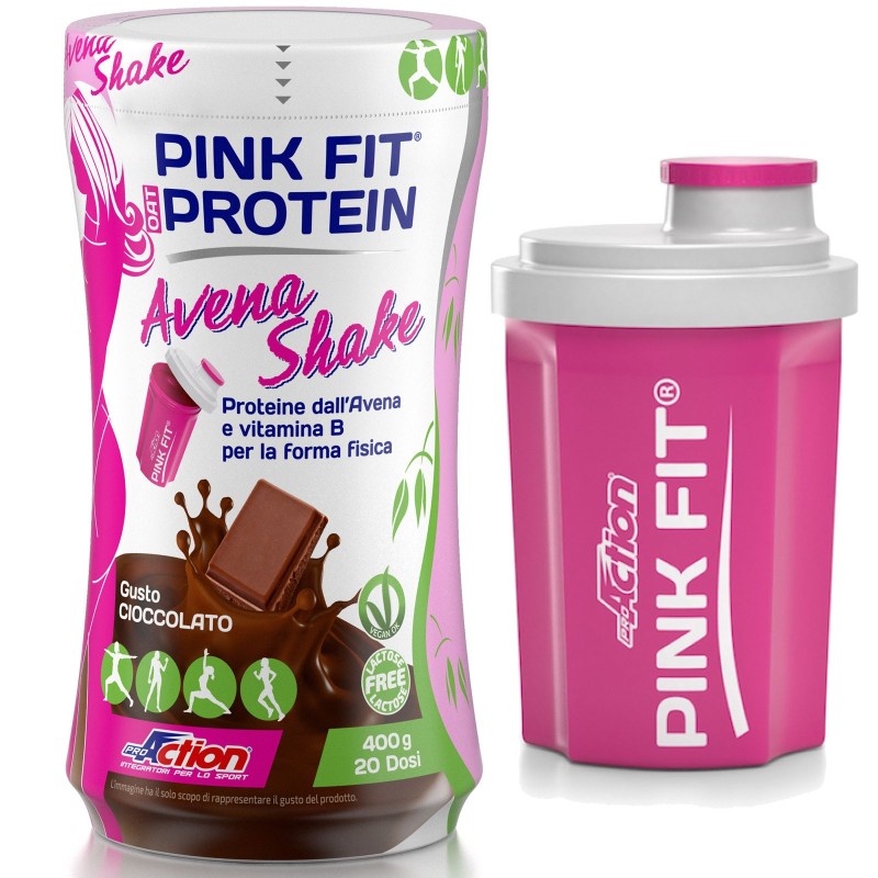 Proaction Protein Shake Pink Fit 400 gr Proteine di Avena con zinco ferro vitamina E PROTEINE