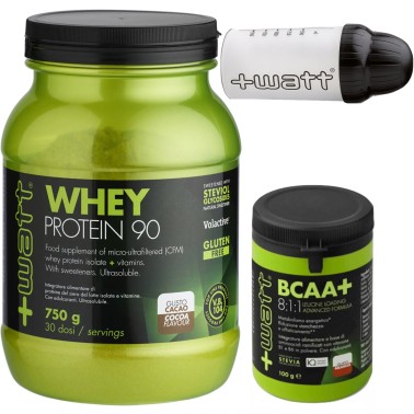 +WATT Whey 90 Proteine Siero del Latte Isolate + Aminoacidi 811 Kyowa + Shaker PROMO PACK!