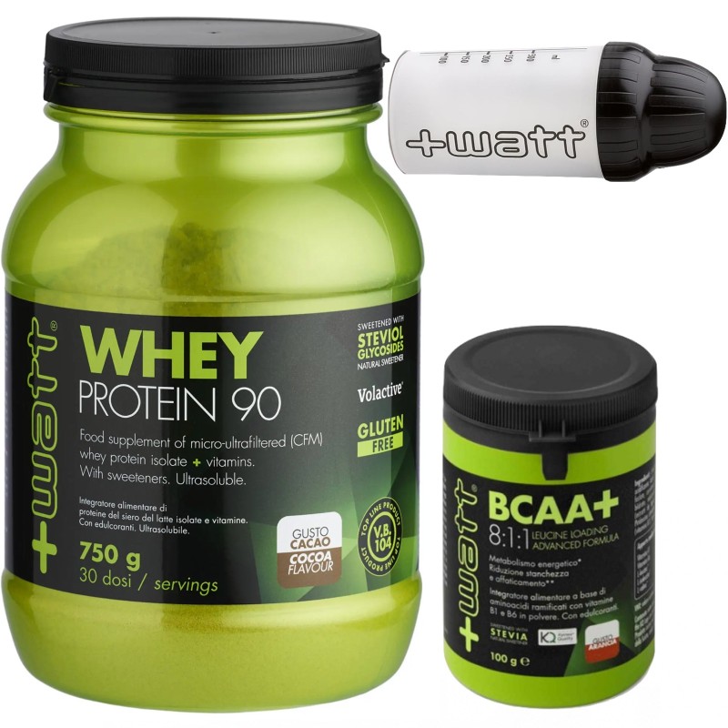 +WATT Whey 90 Proteine Siero del Latte Isolate + Aminoacidi 811 Kyowa + Shaker PROMO PACK!
