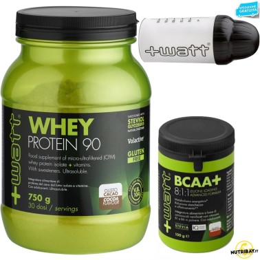 +WATT Whey 90 Proteine Siero del Latte Isolate + Aminoacidi 811 Kyowa + Shaker PROMO PACK!