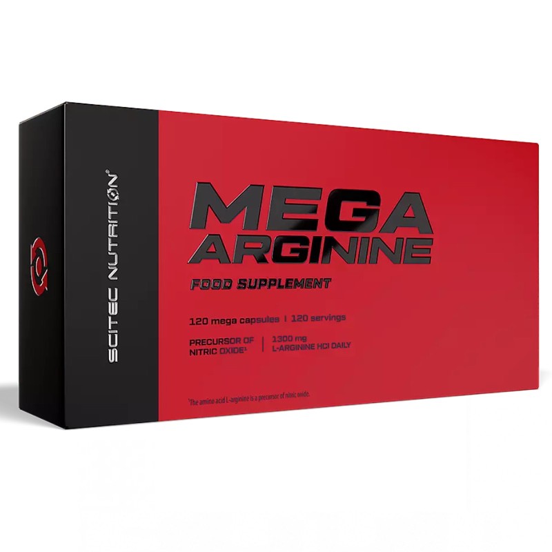 Scitec Nutrition Mega Arginine 120 cps. Arginina in Capsule Ossido Nitrico ARGININA