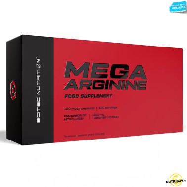 Scitec Nutrition Mega Arginine 120 cps. Arginina in Capsule Ossido Nitrico ARGININA