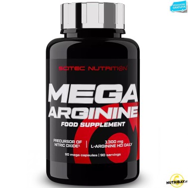 Scitec Nutrition Mega Arginine 90 cps. Arginina in Capsule Ossido Nitrico ARGININA