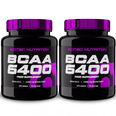 SCITEC NUTRITION BCAA 6400 375 x 2 Aminoacidi Ramificati 750 Compresse da 1 gr. AMINOACIDI BCAA