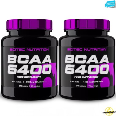 SCITEC NUTRITION BCAA 6400 375 x 2 Aminoacidi Ramificati 750 Compresse da 1 gr. AMINOACIDI BCAA
