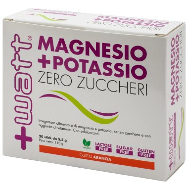 +Watt Magnesio + Potassio Zero Zuccheri - 20 stick da 5,5, gr SALI MINERALI